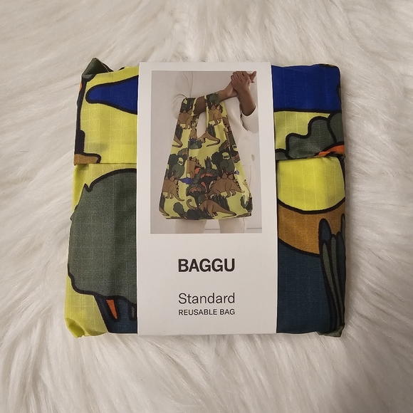 NWT BAGGU Standard Printed Reusable Tote Dinosaur (Animal Friends) - Picture 3 of 3